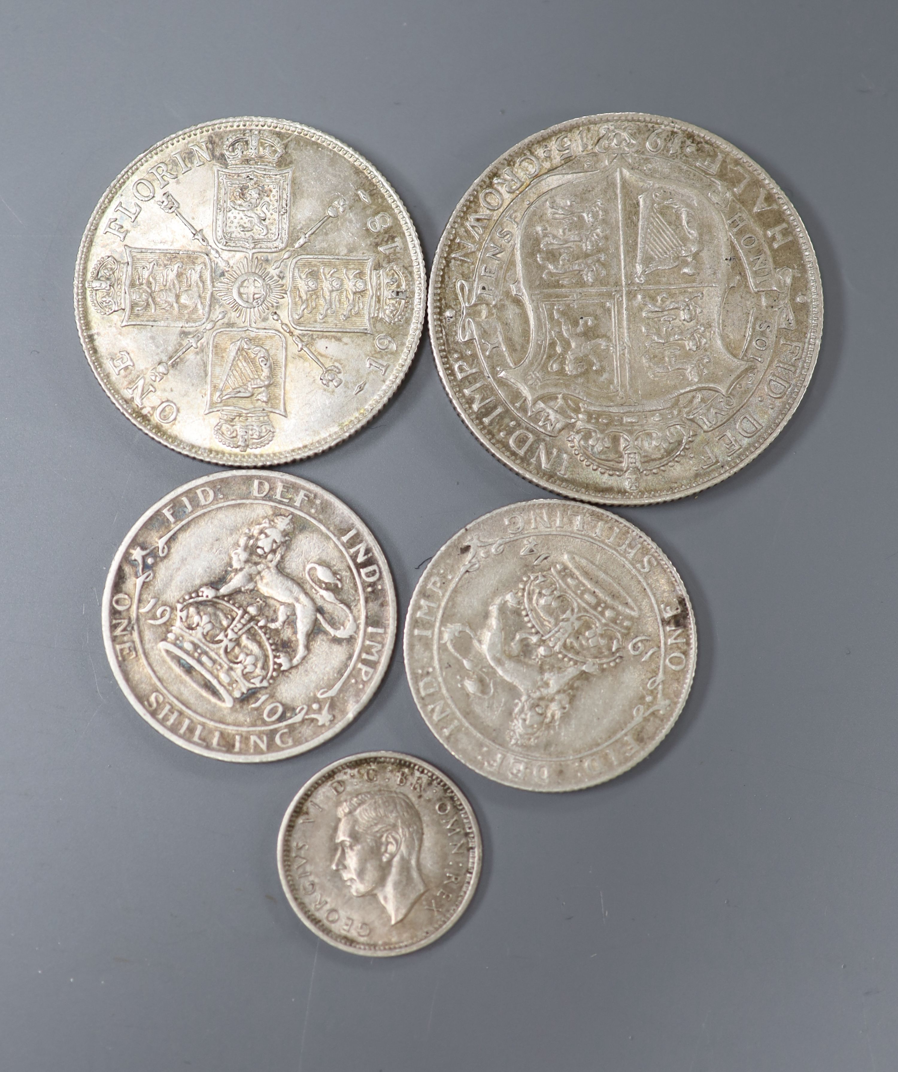 Edward VII to George VI silver coins,